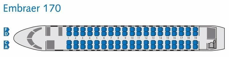 Embraer 170 схема расположения мест в самолете s7